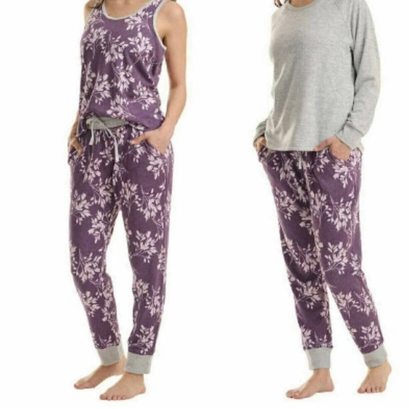 New Karen Neuburger Gray and Purple (Plum Floral) Lounge Set Size M - Picture 5 of 5